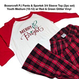 Boxercraft Red & Black Flannel PJ Pants / Top Christmas (Set) Youth Unisex MED